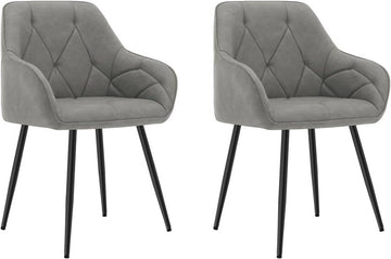 Set van 2 eetkamerstoelen met armleuningen | Donkergrijs | 56x53x83,5 cm