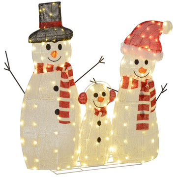 Sneeuwmanfamilie kerstverlichting, 148 LED's | Kleur: Wit | Afmetingen: 34x67x93 cm