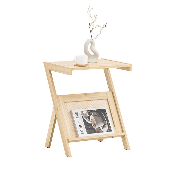 Moderne Bijzettafel - Nachtkastje - Banktafel - Multifunctioneel met Tijdschriftenrek - Schimmel- en Schimmelbestendig - Bamboe en MDF Constructie - 45cm x 56cm x 36cm