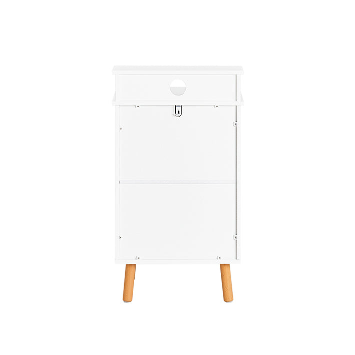 Nachtkastje - Nachtkastje - Bijzettafel - Functioneel met privacy - Draadgat voor opladen - Stevige beukenhouten poten - 40 cm x 71 cm x 35 cm