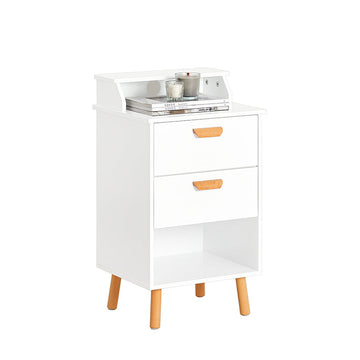 Nachtkastje - Nachtkastje - Bijzettafel - Functioneel met privacy - Draadgat voor opladen - Stevige beukenhouten poten - 40 cm x 71 cm x 35 cm