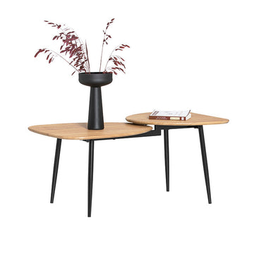 Nesting Bijzettafelset - Salontafel - Bijzettafel - Vintage bruine afwerking - Ontwerp met dubbele hoogte - Ideaal voor woonkamer of slaapkamer - 100 cm x 45 cm x 54 cm