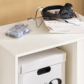 Mobiele Printertafel - Archiefwagen - Bijzettafel - Verstelbare opbergplanken - Afsluitbare wielen - Eenvoudige montage - Wit MDF - 60 cm x 71 cm x 35 cm