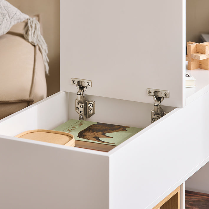 Mobiele archiefkast - Opbergmeubel - Organizer - Moeiteloze mobiliteit - 30x61x70cm - PB/MDF - Lade en deur, natuurlijke boekenplank