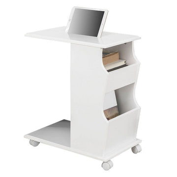 Moderne bijzettafel met iPad-sleuf - Banktafel - Nachtkastje - MDF-constructie - Opbergvakken - Ideaal voor woonkamer en slaapkamer - 53 cm x 63 cm x 31 cm