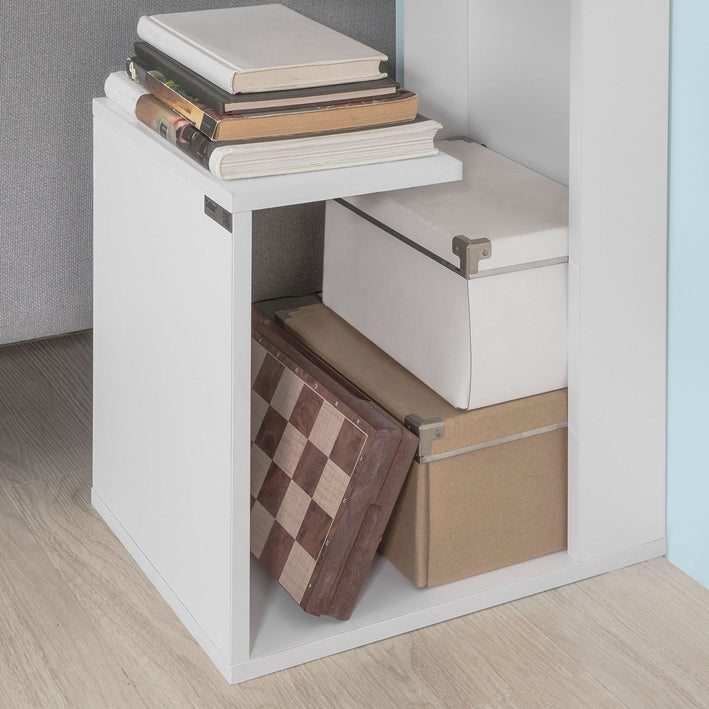 Witte Bijzettafel - Salontafel - Banktafel - 3 lagen opbergruimte - Stevig en duurzaam - Ruimtebesparend ontwerp - 30 cm x 60 cm x 40 cm