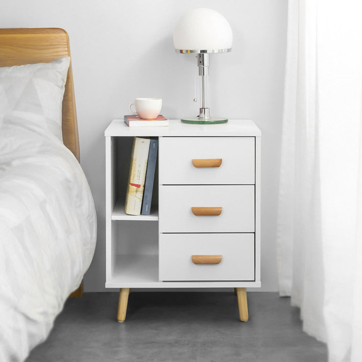 Nachtkastje - Bijzettafel - Telefoontafel - Moderne charme - Privacyopslag - Compact ontwerp - MDF en grenen - 48 cm x 60 cm x 40 cm