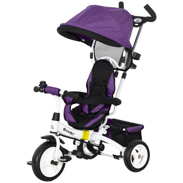 6-in-1 Driewieler voor Kinderen 1-5 Jaar | Kleur: Paars | Afmetingen: 50x95x106 cm