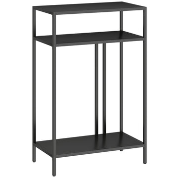 Smalle consoletafel met 3 planken | Kleur: Zwart | Afmetingen: 55x33x85 cm