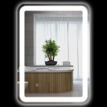 LED Badkamerspiegel met Touchbediening en Anti-condens | Kleur: Zilver | Afmetingen: 50x4x70 cm