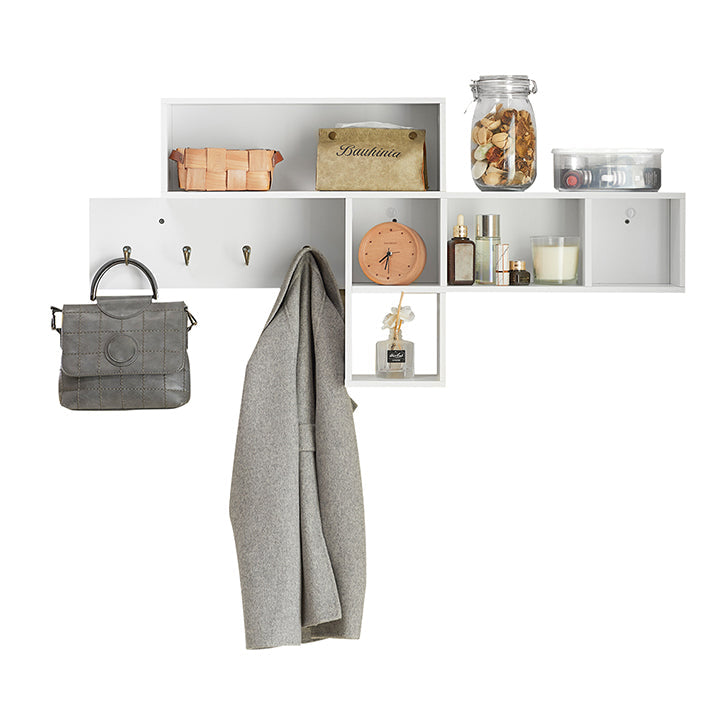 Wandkapstok - Kleerhanger - Boxplanken - MDF - 110 cm x 53 cm x 15 cm - Stijlvolle entree-organizer