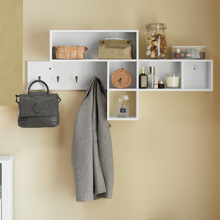 Wandkapstok - Kleerhanger - Boxplanken - MDF - 110 cm x 53 cm x 15 cm - Stijlvolle entree-organizer
