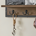 Wandkapstok met 1 Plank 3 Haken - Wandplank Hakenrek met Vilten Bord en Metalen Rooster
