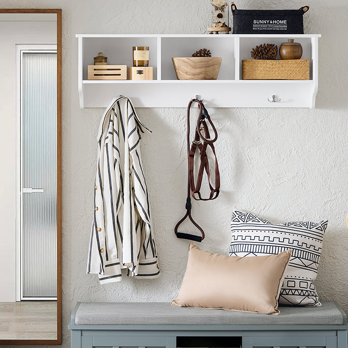 MDF Kapstok - Garderobestrook - Wandhanger - 3 Metalen Haken - Duurzaam Ontwerp - 100x30x20cm
