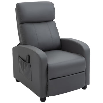 Relaxfauteuil met vibratiemassage en ligfunctie | Kleur: Grijs | Afmetingen: 68x88x98 cm