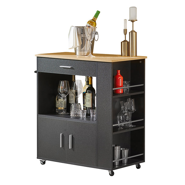 Keukentrolley - Dressoir - Serveerwagen - Keukeneiland - Mobiel opbergmeubel met handdoekhouder - 82cm x 88cm x 46cm