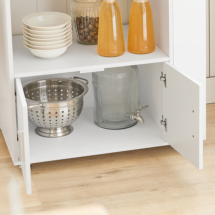 Keukentrolley - Dressoir - Serveerwagen - Mobiel keukeneiland - Veelzijdige opbergruimte met lade, planken en handdoekhouder - Gemakkelijke mobiliteit met afsluitbare wielen - Wit of zwart - 75 cm x 83 cm x 46 cm