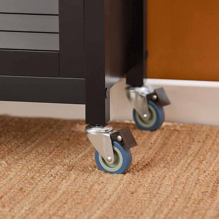 Keukentrolley - Serveerwagen - Mobiel keukeneiland - Krasbestendig bovenblad van rubberhout - Verstelbare plank - Gemakkelijke manoeuvreerbaarheid - 105 cm x 85,5 cm x 40 cm