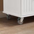 Keukentrolley - Serveerwagen - Mobiel keukeneiland - Krasbestendig rubberhouten blad - Verstelbare planken - Gemakkelijke mobiliteit met afsluitbare wielen - 74,5 cm x 91 cm x 45,5 cm