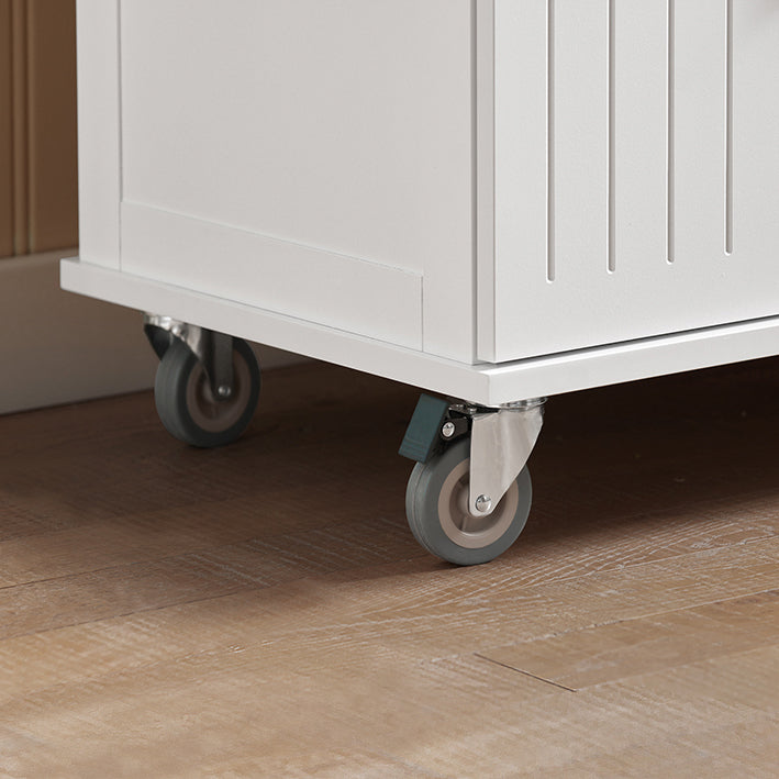 Keukentrolley - Serveerwagen - Mobiel keukeneiland - Krasbestendig rubberhouten blad - Verstelbare planken - Gemakkelijke mobiliteit met afsluitbare wielen - 74,5 cm x 91 cm x 45,5 cm