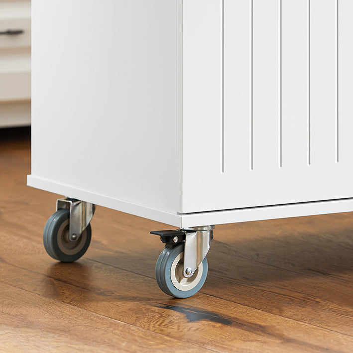 Kitchen Island Trolley - Keukenkast met werkblad - Keukenwagen - Wit - Veelzijdige opbergruimte - Eenvoudige montage - Handdoekhouder - 116 cm x 92 cm x 45 cm