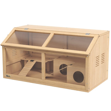 Kleine hamsterkooi voor dwerghamsters | Kleur: Bruin | Afmetingen: 45x85x44 cm