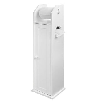 Witte Badkamerkast - Toiletpapierhouder - Opbergorganisator - Ruimtebesparend ontwerp - Luchtcirculatiefunctie - Ca. B20 x D18 x H78 cm