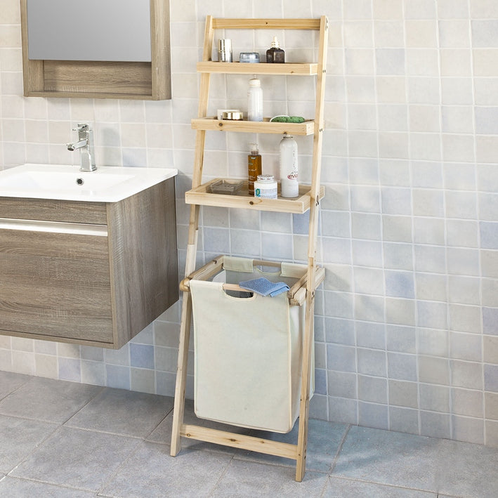 Badkamer Opbergplank - Houten Rek - Organiserende Planken - Dennenhout - Milieuvriendelijk - 42cm x 152cm x 35cm