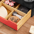 Thee- en Koffieorganizer - Lade - Capsuledispenser - Robuust en Duurzaam - 30x9x31cm - Vintage Style MDF & Bamboe