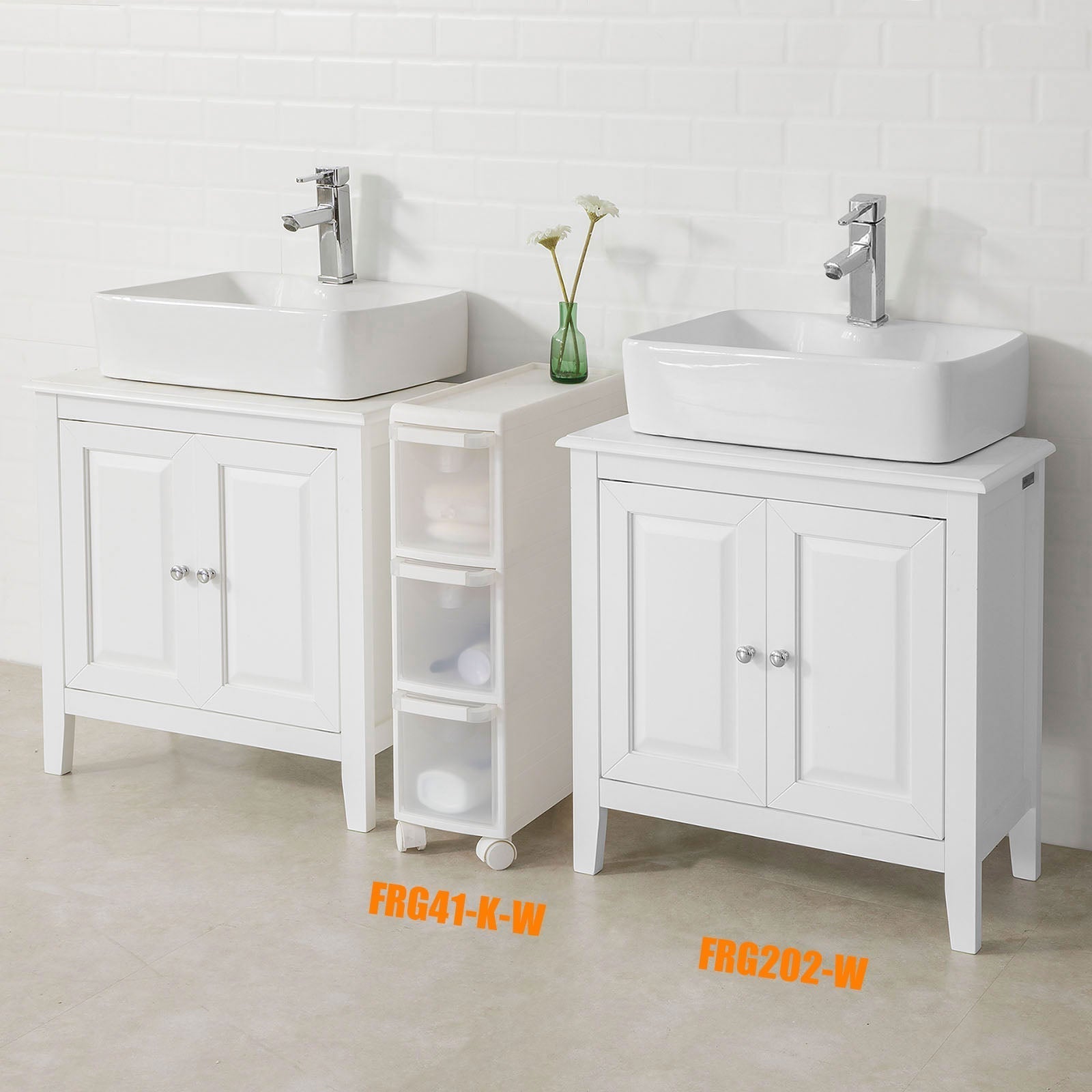 Moderne wastafelkast - Badkameropberger - Wastafelmeubel - MDF-constructie - Ruim met 2 deuren en 2 planken - Ideaal om te organiseren - 60 cm x 62 cm x 30 cm - Wit