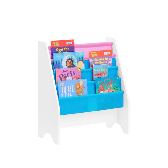 Peuterboekenkast - Kinderboekenplank - Boekenorganizer - MDF Frame - Polyester Vakken - 62cm x 71cm x 30cm
