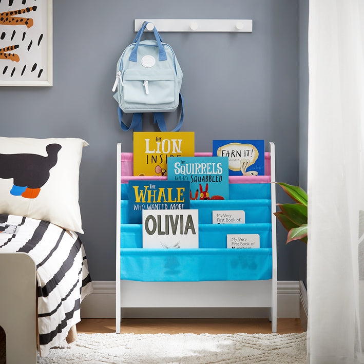 Peuterboekenkast - Kinderboekenplank - Boekenorganizer - MDF Frame - Polyester Vakken - 62cm x 71cm x 30cm