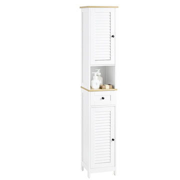 Hoge Badkamerkast - Hoge Opbergkast - MDF Kast - Luchtdoorlatend Ontwerp - 32x170x30cm