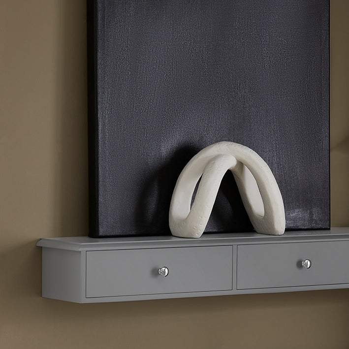 Zwevende Plank met Laden - Wandkast - Opbergorganisator - Modern Design - Ruimtebesparend - Geïntegreerde Stoppers - Lichtgrijs - 93cm x 10cm x 15cm
