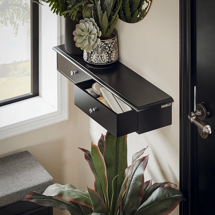 zwevende plank met laden - modern design - ruimtebesparend - ideaal voor gangen, badkamers, appartementen - MDF-constructie - 64 cm x 10 cm x 15 cm