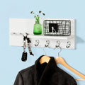 Wandkapstok met 7 hangers en opbergplank - Wandhaakhanger