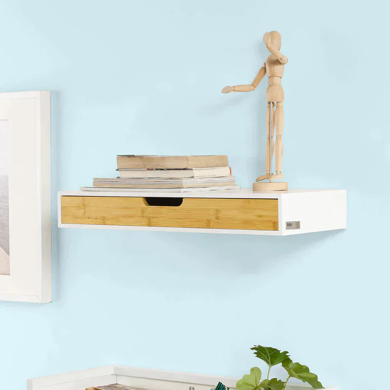 Wandlade - Zwevende plank met lade - Wandplank - Opbergrek