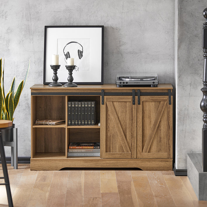 Modern Dressoirkast - Dressoir - TV-meubel - Schuifdeuren - Verstelbare planken - Ruime opbergruimte - PB(E1) Materiaal - 120cm x 70cm x 40cm