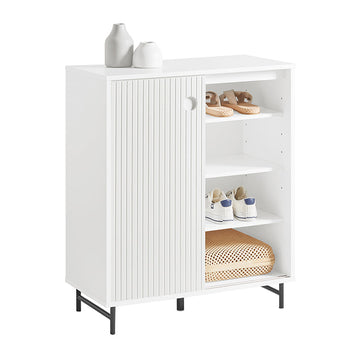Modern Dressoir - Schoenenkast - Opbergkast - MDF en metalen constructie - Verstelbare planken - Veelzijdig gebruik - 70 cm x 87 cm x 37 cm