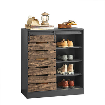 Modern dressoir met schuifdeur - dressoir - schoenenkast - veelzijdige opbergruimte - verstelbare planken - duurzaam PB-materiaal - 80 cm x 89 cm x 35 cm