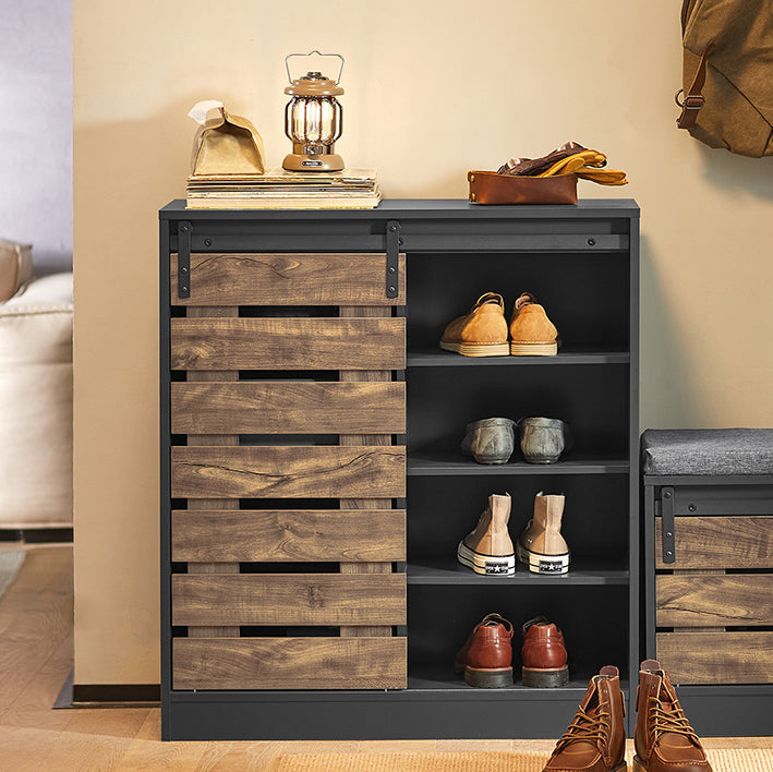 Modern dressoir met schuifdeur - dressoir - schoenenkast - veelzijdige opbergruimte - verstelbare planken - duurzaam PB-materiaal - 80 cm x 89 cm x 35 cm