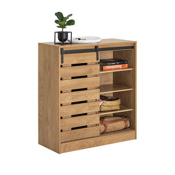 Modern dressoir met schuifdeur - dressoir - schoenenkast - veelzijdige opbergruimte - eenvoudige montage - duurzame PB- en MDF-materialen - 80 cm x 89 cm x 35 cm