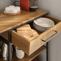Dressoir Keukeneiland - Halkast - Keukenkast - Ruime opbergruimte - Stevig metalen frame - Verstelbare poten - 120 cm x 90 cm x 45 cm