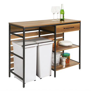 Dressoir Keukeneiland - Halkast - Keukenkast - Ruime opbergruimte - Stevig metalen frame - Verstelbare poten - 120 cm x 90 cm x 45 cm