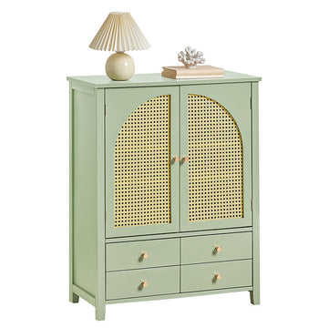 Modern Schoenenkast Dressoir - Halkast - Dressoir - MDF-materiaal - Luchtdoorlatende roosterdeuren - Verstelbare planken - Ruime opbergruimte - 70 cm x 90 cm x 34 cm
