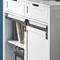 moderne keukenkast - dressoir met schuifdeur - dressoir - buffet - verstelbare planken - elegant zwart-wit ontwerp - eenvoudige montage - 80 cm x 35 cm x 93 cm