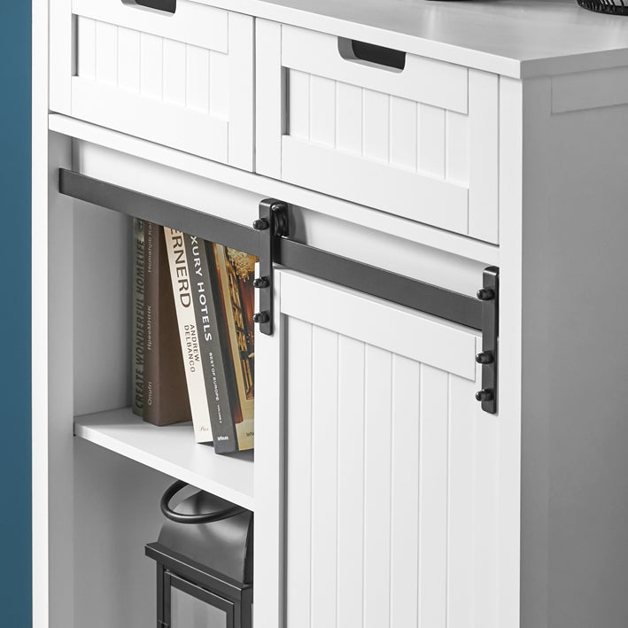 moderne keukenkast - dressoir met schuifdeur - dressoir - buffet - verstelbare planken - elegant zwart-wit ontwerp - eenvoudige montage - 80 cm x 35 cm x 93 cm