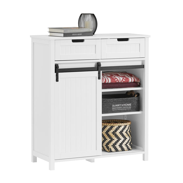 moderne keukenkast - dressoir met schuifdeur - dressoir - buffet - verstelbare planken - elegant zwart-wit ontwerp - eenvoudige montage - 80 cm x 35 cm x 93 cm