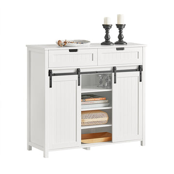 Schuifdeurdressoir - Opbergkast - Twee Laden - MDF PB - 104cm x 93cm x 35cm - Eenvoudige montage