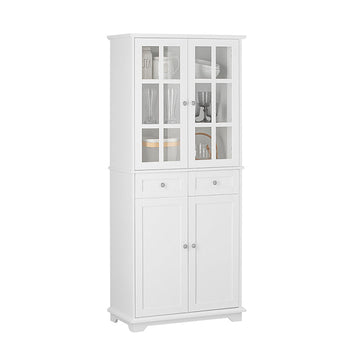 Hoge Keukenkast - Bijkeukenkast - Opbergmeubel - MDF(PB) - Rubberhout - 76cm x 175cm x 40cm